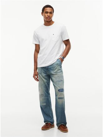Tommy Hilfiger Mens Distressed Loose Fit Utility Jean - Zed Indigo - 30W x 30L