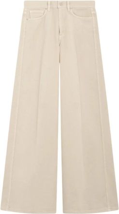 Pantaloni Torino Broek - Dames - Loose Fit Jeans - Beige - W26 - Katoen - Jeans