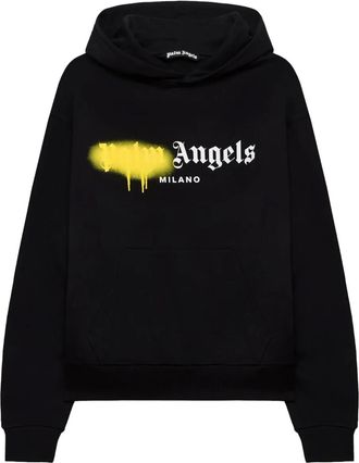 Palm Angels Felpa Spray City Milan con cappuccio - Nero