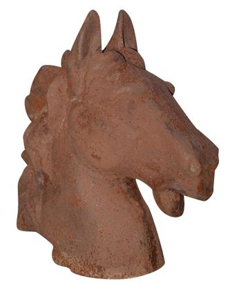 Biscottini International Biscottini - Cabeza De Caballo De Hierro Fundido Con Acabado De &Oacute;xido Natural