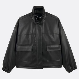 La Redoute Collections Kort jack van imitatieleer met ritssluiting