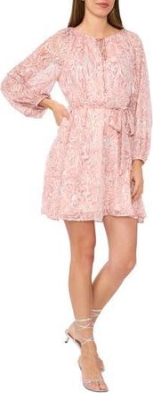 Parker Long Sleeve Tie Waist Dress in Cameo Rose at Nordstrom Rack, Size X-Large