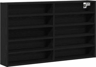 vidaXL Display Cabinet Black oak 100 x 15 x 58 cm Engineered wood Vidaxl