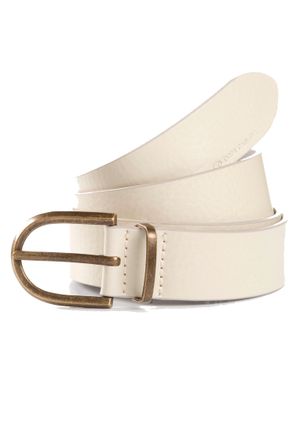 Tom Tailor Lederg&uuml;rtel TOM TAILOR TTSYLKE, Damen, Gr. 105, weiss (sanftes wei&szlig; uni), Rindsleder, unifarben, G&uuml;rtel Lederg&uuml;rtel, 3 cm breiter Dameng&uuml;rtel, Schlies