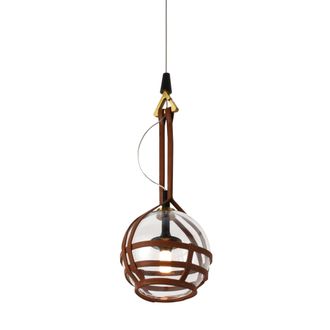 VONN Lighting Bari VAP2171AB 7 Integrated LED Pendant Lighting Fixture with Glass Shade in Antique Brass
