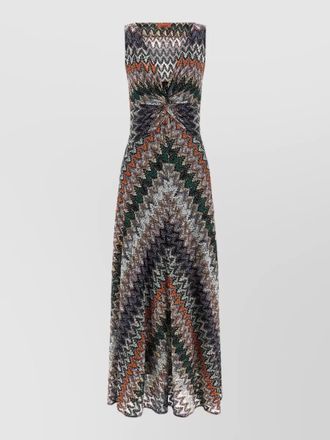 Missoni lam&eacute; viscose dress v neckline knot