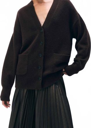 White + Warren Long Cashmere Cardigan In Umber