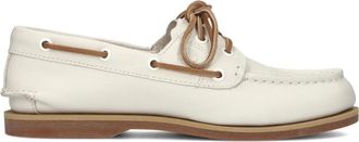 Timberland Schoenen, Dames, Wit, 38 1/2 EU, Leer, Klassieke boot mocassins