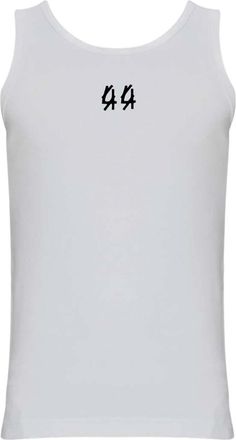 44 Label Group White Logo Round Neck T-Shirt