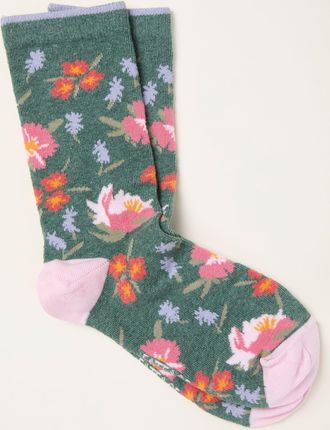 Fat Face FatFace Green Floral Socks