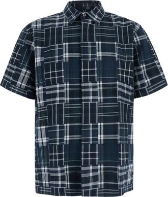 ERL Check Short Sleeve Shirt - Heren - Korte mouwen Overhemden - Blauw - L - Katoen - Overhemden