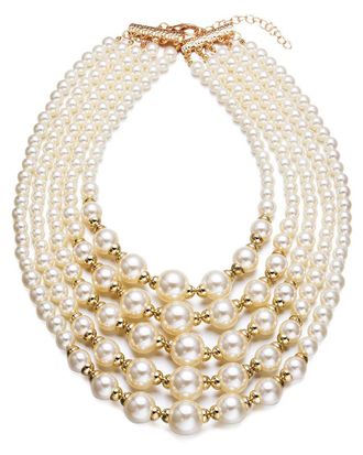 Liv Oliver 18K Plated Pearl Necklace