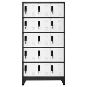 Berkfield Home Locker Cabinet Anthracite & White 90x40x180 cm Steel in Black | Size: 90 x 40 x 180 cm