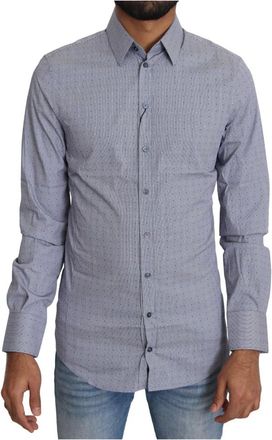Dolce & Gabbana Heren, Overhemden, Grijs, Maat: XS Katoen