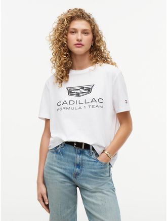 Tommy Hilfiger Womens Tommy x Cadillac F1 Team Shield T-Shirt - White - XXS