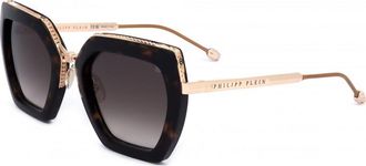 Philipp Plein Womens SPP097S 53 0722 Sunglasses - Brown Metal - One Size