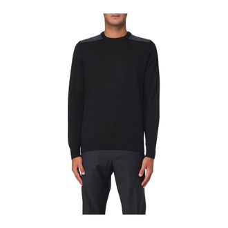 Paul & Shark Round-neck Knitwear, male, Black, XL, Black Jumpers for Men