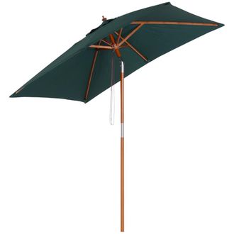 OUTSUNNY Sombrilla de jard&iacute;n 200x150x235 cm verde
