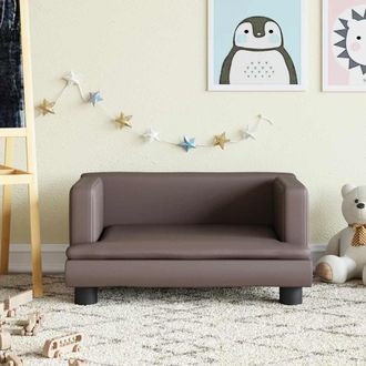 vidaXL Sof&aacute; Para Ni&ntilde;os De Cuero Sint&eacute;tico Marr&oacute;n 60x40x30 Cm Vidaxl