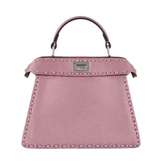Fendi Handbags, female, Pink, ONE SIZE, Metallic Pink Peekaboo Petite Bag