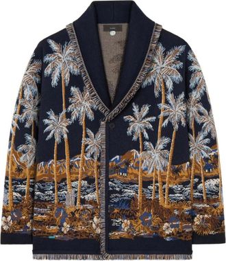 Alanui Jacquard Gebreide Vest met Sjaalkraag - Heren - Vesten - Veelkleurig - M - Truien & Vesten