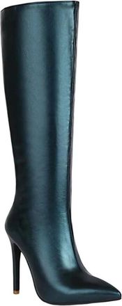 Generic Women Knee High Stretch Boots Pointed Toe Side Zip Thin Heel Winter Outdoor Casual Long Boot