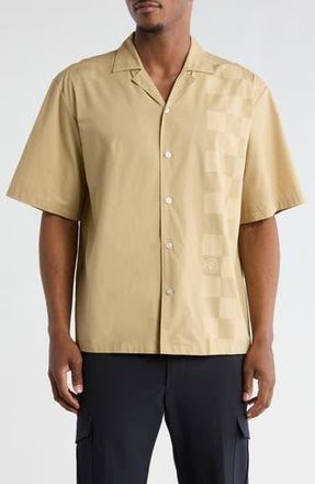 BOSS Eligino Cotton Camp Shirt in Medium Beige at Nordstrom Rack, Size Xx-Large
