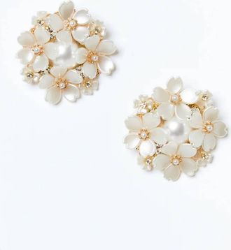 Mestiza New York Womens Sampaguita Earrings In Ivory