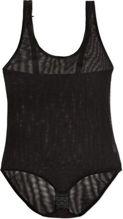 Curvy Couture Sheer Mesh Bodysuit in Black Hue at Nordstrom, Size 3X-Large
