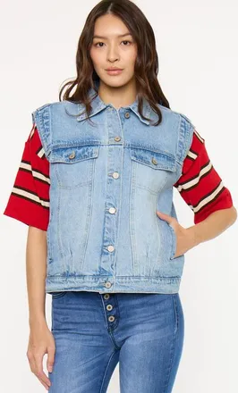 Kancan Joey Oversized 80s Vest in Medium Wash at Nordstrom, Size X-Large