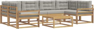 vidaXL Conjunto De Sof&aacute;s De Exterior 5 Uds. Blanco Y Gris Claro Vidaxl