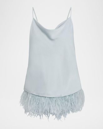 A.L.C. Eliza Feather Trimmed Camisole Top