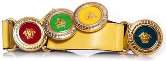 Versace Pre-owned Womens Gianni Medusa leather waist belt - Yellow - One Size