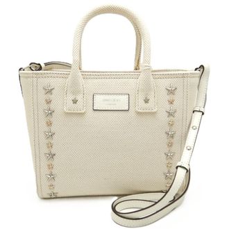 Jimmy Choo London gold Canvas Handbag (Pre-Owned)