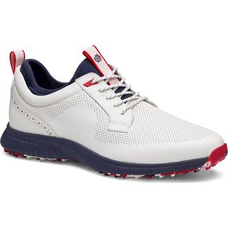 Johnston & Murphy H6 Luxe Waterproof Sneaker in White/Navy Waterproof at Nordstrom, Size 10.5