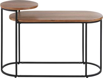 Maisons du monde Mesa auxiliar de madera de mango y metal negro