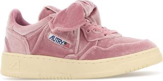 Autry Womens Pink Velvet Medalist Sneakers