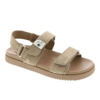 Steve Madden Mona Strappy Womens Beige Leather Comfort Sandal ZOGG3371