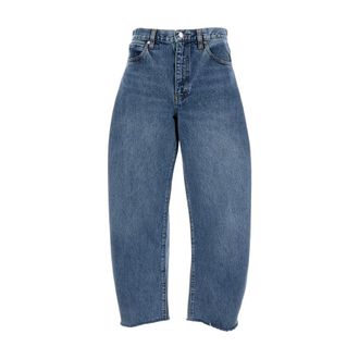 Frame Denim Loose-fit Jeans, female, Blue, Size: W26 The Bubble Crop Jeans