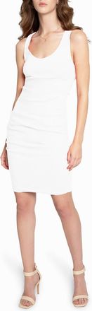 Nicole Miller Stretch Scoop Neck Lauren Dress In White