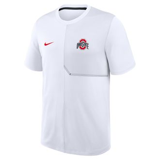 Nike Ohio State Sideline Coach Nike Mens Dri-FIT College Top in White | 03B2064NOH-GQK