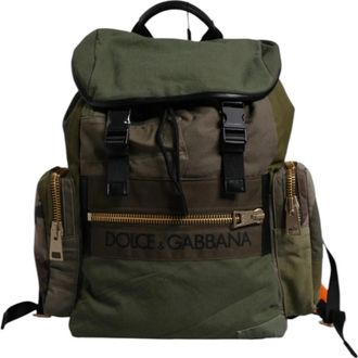 Dolce & Gabbana Patchwork Reistas Rugzak - unisex - Rugzakken - Groen - ONE Size - Katoen - Tassen