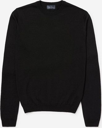 Oliver Sweeney Mens Oliver Sweeney Merino Wool Crew Neck Jumper - Black - Size: 36