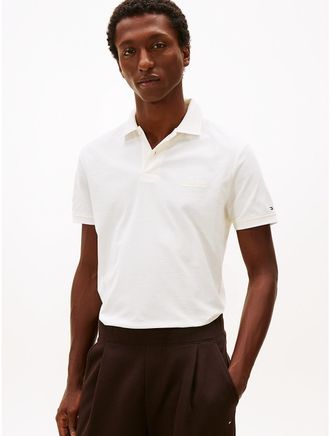 Tommy Hilfiger Mens Regular Fit Script Logo Twill Polo - White - XXL