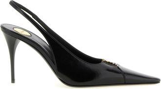 Saint Laurent Schoenen, Dames, Zwart, 40 EU, Leer, Babylone Slingback