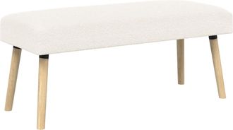 vidaXL Banco Liso Crema 110 X 40 X 46 Cm Boucl&eacute; Vidaxl