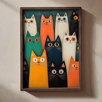 Wallity Quadro da parete in MDF con cornice Painting Multicolore
