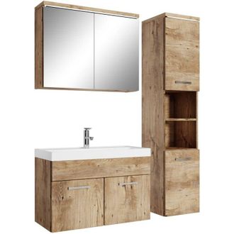 Badplaats Conjunto De Muebles De Ba&ntilde;o Paso 80 Cm - Roble Casta&ntilde;o - Mueble