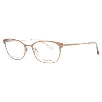 Tommy Hilfiger Ladies Gold Tone Rectangular Eyeglass Frames Th 1958
