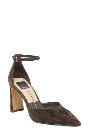 Dolce Vita Kylo Ankle Strap Pump in Espresso Suede at Nordstrom, Size 6.5